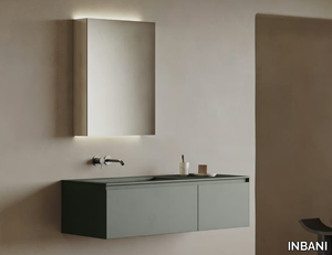 STRATO I - Single wall-mounted wooden vanity unit with drawers _ INBANI