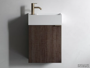 FACETT - Wall-mounted wooden vanity unit with doors _ INBANI