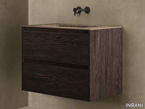 STRATO V - Wooden vanity unit with marble top and drawers _ INBANI