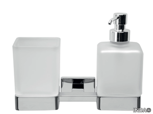 LEA - Satin glass Bathroom soap dispenser / toothbrush holder _ INDA®