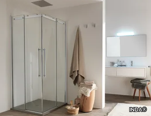 AIR - 1 - Glass shower cabin with sliding door _ INDA®