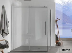 AIR - 2 - Glass shower cabin with sliding door _ INDA®