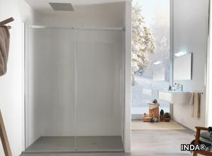 AIR - 3 - Niche glass shower cabin with sliding door _ INDA®