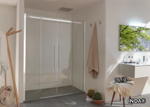 AIR - 4 - Niche glass shower cabin with sliding door _ INDA®