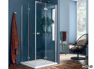 SIM - 1 - Glass shower cabin with folding door _ INDA®