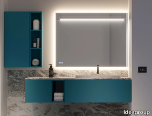 DOGMA 04 - Wall-mounted wooden vanity unit with integrated washbasin _ Ideagroup