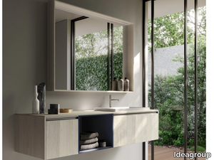 SENSE 09 - Wall-mounted vanity unit with mirror _ Ideagroup