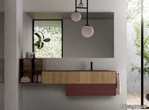 SENSE 11 - Single wall-mounted vanity unit with mirror _ Ideagroup