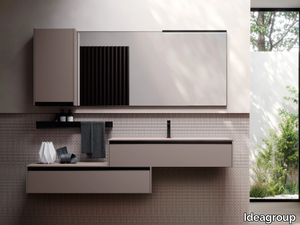 SENSE 14 - Wall-mounted vanity unit with mirror _ Ideagroup