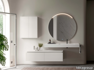 DOLCEVITA 06 - Wall-mounted oak vanity unit with mirror _ Ideagroup