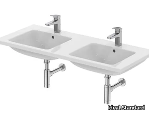 I.LIFE B - T4602 - Double ceramic washbasin with overflow _ Ideal Standard