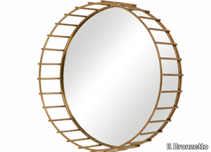 CAGE 07 - Round framed brass mirror _ Il Bronzetto