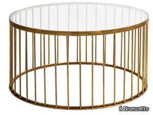 CAGE 05 - Round brass coffee table _ Il Bronzetto