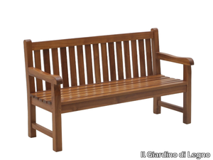 JUNIOR - Teak garden bench with armrests _ Il Giardino di Legno