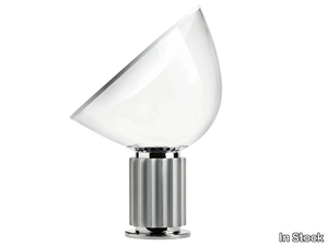 FLOS - TACCIA GLASS SILVER - LED glass and aluminium table lamp _ In Stock