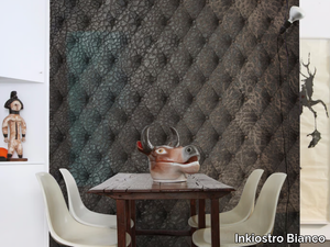 COSTURA - Geometric panoramic textile effect wallpaper _ Inkiostro Bianco