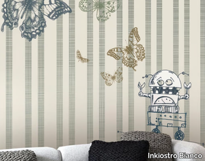 HAPPY TERRY - Striped panoramic wallpaper _ Inkiostro Bianco