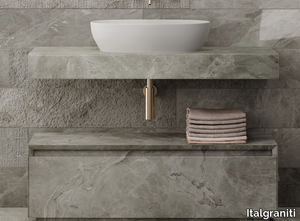 PLAN - Single porcelain stoneware washbasin countertop _ Italgraniti