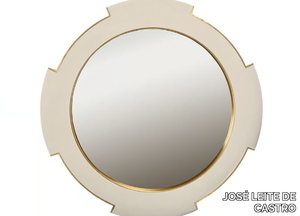 DORIO - Round framed wall-mounted Alcantara® mirror _ JOSÉ LEITE DE CASTRO