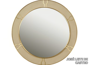 DUNA - Round framed wall-mounted Alcantara® mirror _ JOSÉ LEITE DE CASTRO