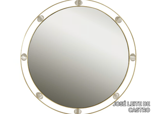 GALATIC - Round framed wall-mounted brass mirror _ JOSÉ LEITE DE CASTRO