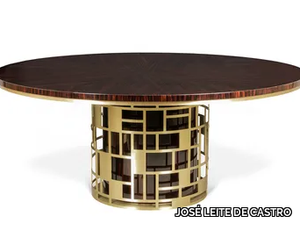 HALT - Round brass and ebony dining table _ JOSÉ LEITE DE CASTRO