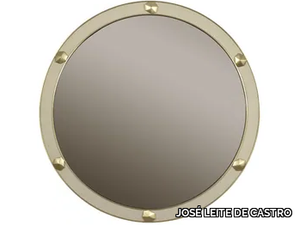 KRYPTON - Round wall mirror with leather-covered frame _ JOSÉ LEITE DE CASTRO