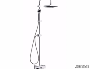 MARK II - Wall-mounted chromed brass shower panel with hand shower _ JUSTIME