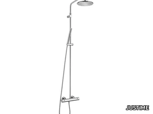 STILL ONE - Thermostatic chromed brass shower panel with overhead shower _ JUSTIME