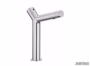 YES - Countertop single handle chromed brass washbasin mixer with adjustable spout _ JUSTIME