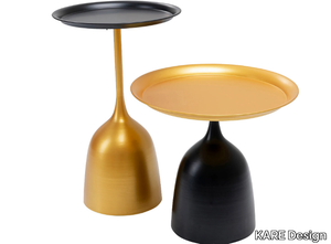 TRAYS - Set of round enamelled steel high side tables _ KARE Design