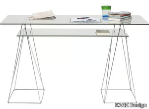 POLAR - Rectangular glass and steel writing desk _ KARE Design