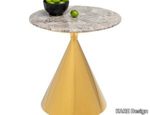 RITA - Round resin and stainless steel high side table _ KARE Design