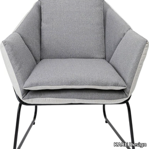 BONDI - Sled base fabric garden armchair with armrests _ KARE Design