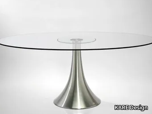 GRANDE POSSIBILITÀ - Round glass and aluminium table _ KARE Design