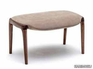 KUNST - Upholstered leather footstool _ KARIMOKU