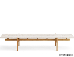 N-CT01 - Oak low rectangular coffee table with marble top _ KARIMOKU