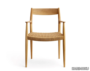 N-DC01 - Oak chair with armrests _ KARIMOKU