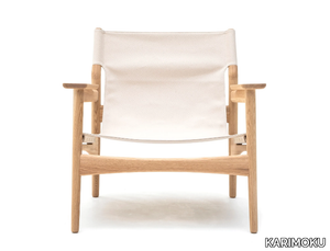 N-LC02 - Wooden easy chair with armrests _ KARIMOKU