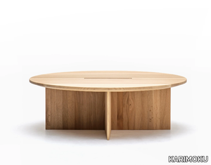 N-ST02 - Round wooden coffee table _ KARIMOKU