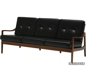 FRAME - 3 seater vinyl leather sofa _ KARIMOKU