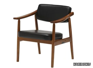 D CHAIR - Vinyl leather easy chair with armrests _ KARIMOKU