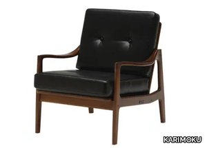 FRAME - Vinyl leather easy chair with armrests _ KARIMOKU