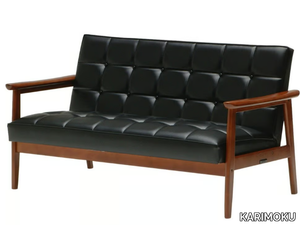 K CHAIR - Tufted vinyl leather small sofa _ KARIMOKU