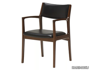 Chair with armrests - Upholstered vinyl leather chair with armrests _ KARIMOKU