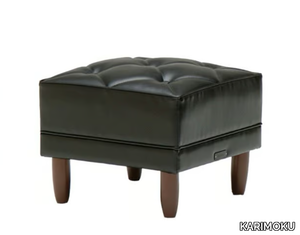 Leather footstool - Upholstered vinyl leather footstool _ KARIMOKU