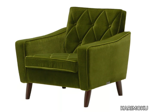 LOBBY - Tufted fabric armchair with armrests _ KARIMOKU