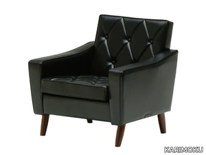 LOBBY - Tufted vinyl leather armchair with armrests _ KARIMOKU