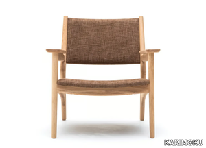 N-LC01 - Oak easy chair with armrests _ KARIMOKU