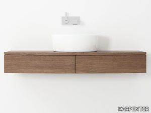 MILES - Wall-mounted wooden vanity unit with drawers _ KARPENTER